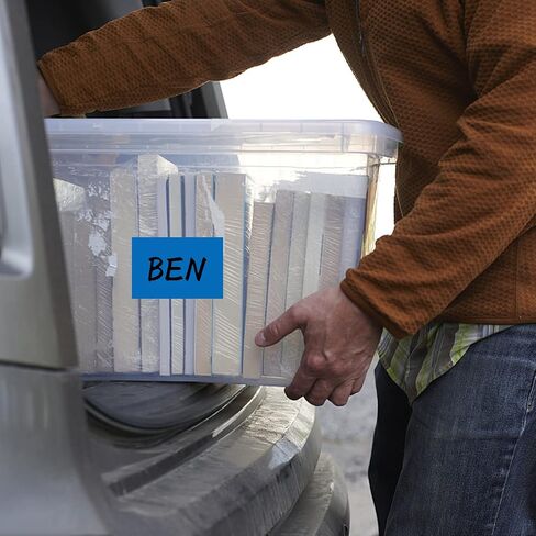 Yellow Rectangle Sticker Labels 3×2 Inch Vinyl Stickers Color Coding Name Tags Roll Removable Waterproof 300 per Dispenser Box in Kuwait