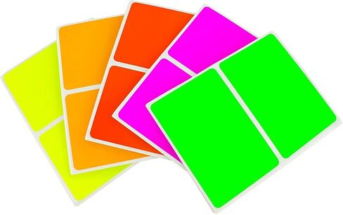 ChromaLabel 2 x 3 Inch Rectangular Color Coding Labels, Permanent Colored Labels, Ideal for Inventory Management - 50 Stickers per Pack, White Stickers in Kuwait