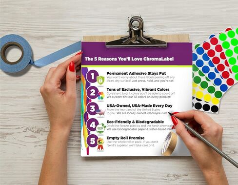 ChromaLabel 2 x 3 Inch Rectangular Color Coding Labels, Permanent Colored Labels, Ideal for Inventory Management - 50 Stickers per Pack, White Stickers in Kuwait