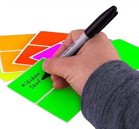 ChromaLabel 2 x 3 Inch Rectangular Color Coding Labels, Permanent Colored Labels, Ideal for Inventory Management - 50 Stickers per Pack, White Stickers in Kuwait