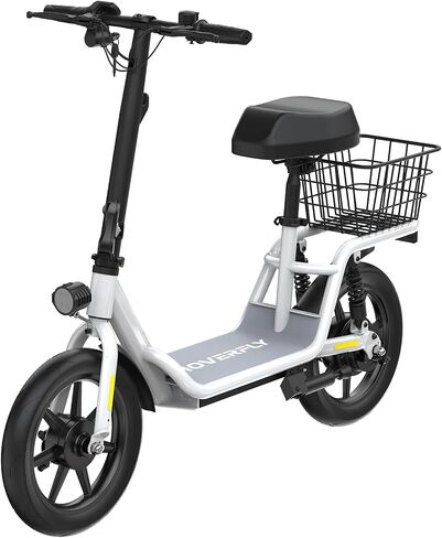 Hoverfly 14" Electric Scooter with Seat Adult, 550W/750W Peak Motor, 18.6/25 Miles Range, 15.5/22Mph Max Speed, Height-Adjustable Comfort Seat, Commuter Escooter with Carry Basket&Accessories in Saudi Arabia
