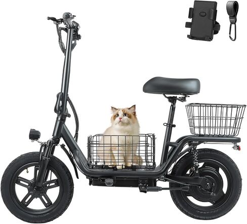 Hoverfly 14" Electric Scooter with Seat Adult, 550W/750W Peak Motor, 18.6/25 Miles Range, 15.5/22Mph Max Speed, Height-Adjustable Comfort Seat, Commuter Escooter with Carry Basket&Accessories in Saudi Arabia