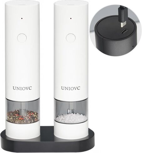 Electric Salt and Pepper Grinder Set,Automatic Salt and Pepper set with adjustable Coarseness,Refillable Salt andPepper Mill Set, Electric Salt ShakersTableware Gifts in Saudi Arabia