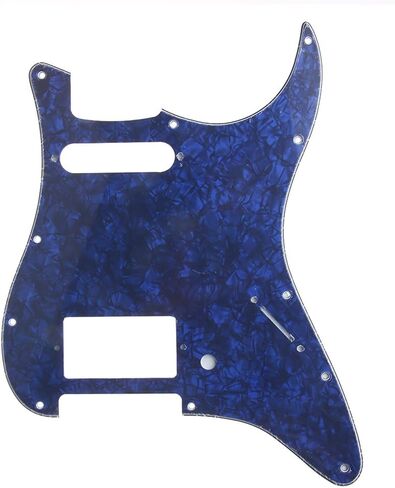 HS(Humbucker-Single) Strat Pickguard 11 Hole ST/Strat Style Pickguard for USA/Mexico Stratocaster/Strat Vintage Style Guitar Parts, 3 Ply with Screws (Black Pearl) in Saudi Arabia
