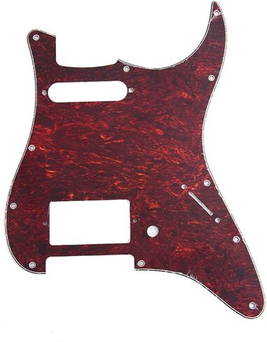 HS(Humbucker-Single) Strat Pickguard 11 Hole ST/Strat Style Pickguard for USA/Mexico Stratocaster/Strat Vintage Style Guitar Parts, 3 Ply with Screws (Black Pearl) in Saudi Arabia