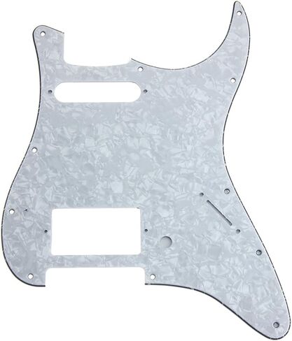 HS(Humbucker-Single) Strat Pickguard 11 Hole ST/Strat Style Pickguard for USA/Mexico Stratocaster/Strat Vintage Style Guitar Parts, 3 Ply with Screws (Black Pearl) in Saudi Arabia