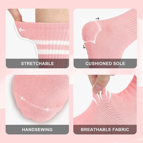Pilates Socks with Grips for Yoga, Barefoot, Ballet, Barre, Hospital Non Slip Anti Skid Socks for Women and Men in Saudi Arabia