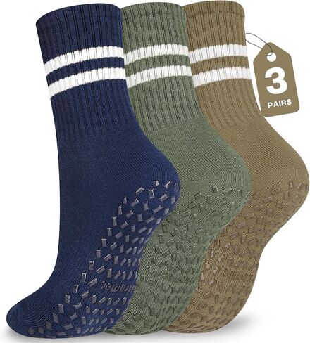Pilates Socks with Grips for Yoga, Barefoot, Ballet, Barre, Hospital Non Slip Anti Skid Socks for Women and Men in Saudi Arabia