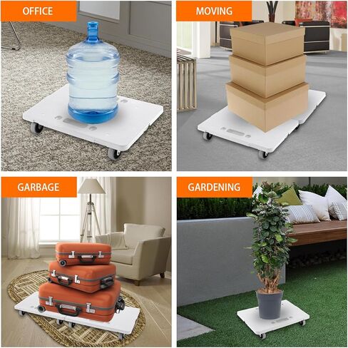 Furniture Dolly,Furniture Movers Dollys with Wheels,16in-11in 500lbs Capacity,Moving Dolly 4 Wheels Heavy Duty,4 Wheels Small Flat Dolly, 2 Pack, Light Gray in Saudi Arabia