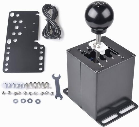 CNRAQR PC USB Simulator Shifter 7+R H Gear Shifter with L Shape Clamp Set for Gear shift PC Windows Steering Compatible with G29/G27/G25/G920, T300RS/GT Wheel in Saudi Arabia