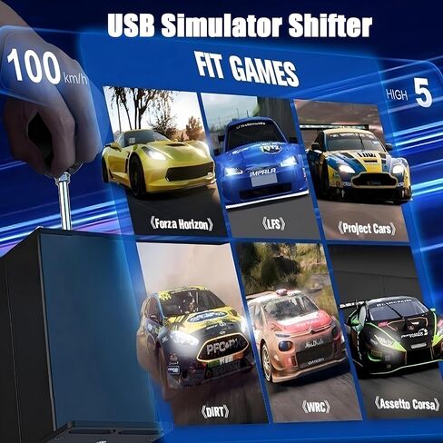 CNRAQR PC USB Simulator Shifter 7+R H Gear Shifter with L Shape Clamp Set for Gear shift PC Windows Steering Compatible with G29/G27/G25/G920, T300RS/GT Wheel in Saudi Arabia
