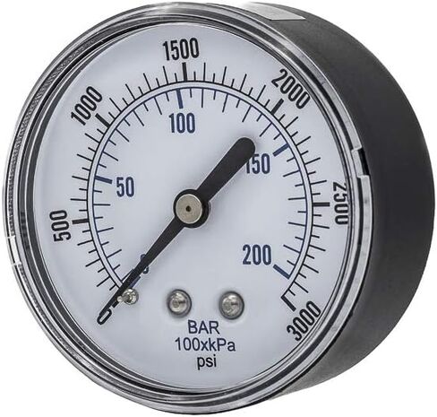 مقاييس الموافقة المسبقة عن علم 102d-254e المركز الخلفي لضغط الجاف مع حالة الصلب الأسود ، الداخلية النحاسية ، مدي الكروم ، العدسة البلاستيكية ، 2.5 بوصة ، 0/100 psi ، 1/4 "ذكر NPT in Kuwait