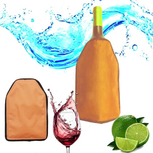Portable Wine Freezer Sleeve, Reusable Wine Cooler, Keep Cool and Refreshing Wine Gel Cooling Sleeves,Suitable for Standard Size (blue) in Saudi Arabia