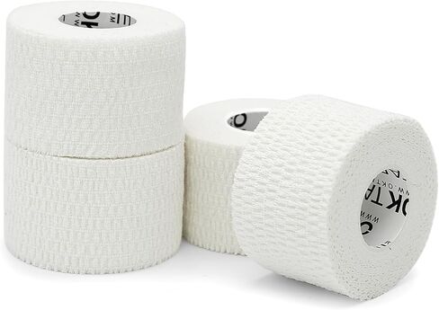 OK TAPE Sports Thumb Tape, 4 Rolls Athletic Tape for Weightlifting and Hook Grip, Stretch Tearable Workouts, Breathable and Durable Adhesive Tape (1.5in x 5yard, Black/White) in Saudi Arabia