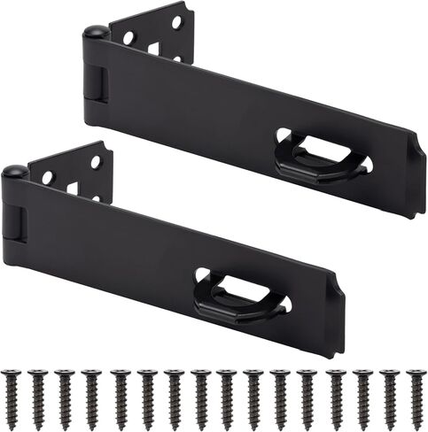 Door Lock Hasp Latch, Iron Safety Packlock Clasp Hasp Lock Latch, Extra Thick Gate Lock Hasp with Screws Brushed Finish 1 Pack(7-1/2 Inch) in Saudi Arabia