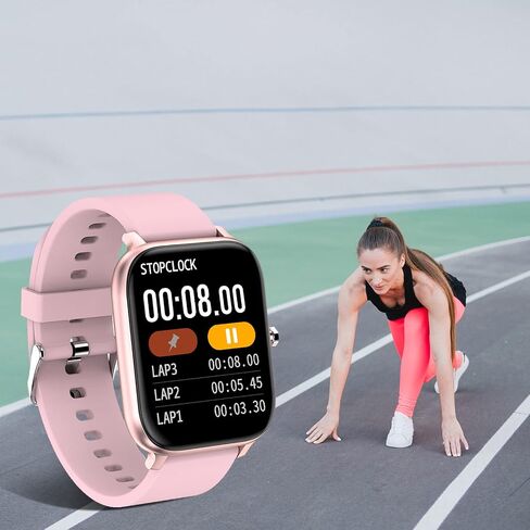 Smart Watch for Men Women Compatible with iPhone Samsung Android Phone 1.69 inch Full Touch Screen IP68 Waterproof Bluetooh Fitness Tracker Heart Rate/Sleep Monitor (Black) in Saudi Arabia