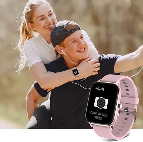 Smart Watch for Men Women Compatible with iPhone Samsung Android Phone 1.69 inch Full Touch Screen IP68 Waterproof Bluetooh Fitness Tracker Heart Rate/Sleep Monitor (Black) in Saudi Arabia