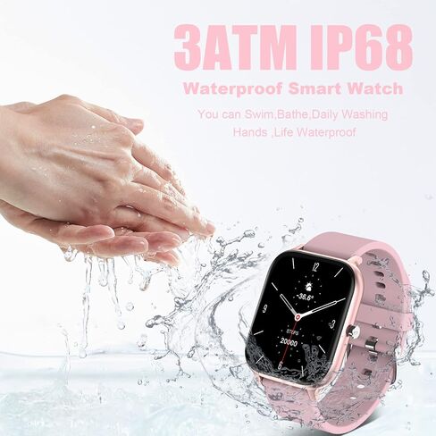 Smart Watch for Men Women Compatible with iPhone Samsung Android Phone 1.69 inch Full Touch Screen IP68 Waterproof Bluetooh Fitness Tracker Heart Rate/Sleep Monitor (Black) in Saudi Arabia