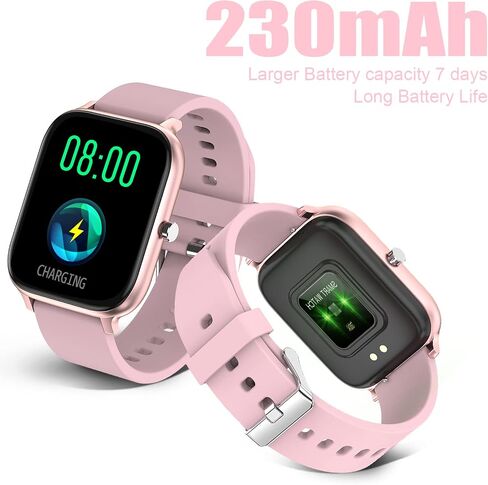 Smart Watch for Men Women Compatible with iPhone Samsung Android Phone 1.69 inch Full Touch Screen IP68 Waterproof Bluetooh Fitness Tracker Heart Rate/Sleep Monitor (Black) in Saudi Arabia