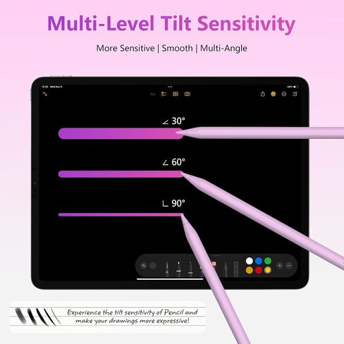 Stylus Pen for iPad Apple, Pencil with Palm Rejection&Tilt Sensitivity, iPad Pencil for 2018-2024 Apple ipad 6-10, iPad Pro 12.9"/11"/13" M4, ipad Air 5/4/3/11"-13" M2, Mini 6/5 Purple in Saudi Arabia