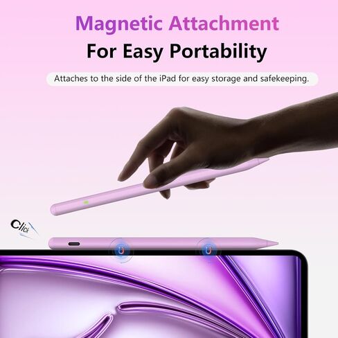 Stylus Pen for iPad Apple, Pencil with Palm Rejection&Tilt Sensitivity, iPad Pencil for 2018-2024 Apple ipad 6-10, iPad Pro 12.9"/11"/13" M4, ipad Air 5/4/3/11"-13" M2, Mini 6/5 Purple in Saudi Arabia