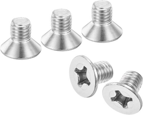 uxcell 25 pcs M8-1.25x10 Machine Screws Phillips Pan Cross Head Screws Fasteners Bolts 304 Stainless Steel Silver for Wall Socket,House Repairs in Saudi Arabia