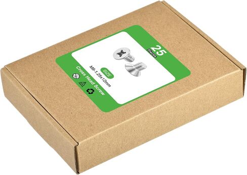 uxcell 25 pcs M8-1.25x10 Machine Screws Phillips Pan Cross Head Screws Fasteners Bolts 304 Stainless Steel Silver for Wall Socket,House Repairs in Saudi Arabia