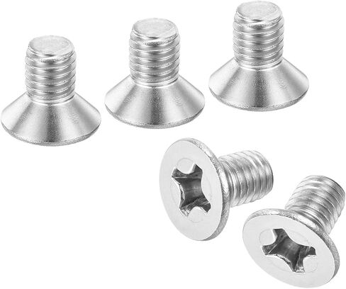 uxcell 25 pcs M8-1.25x10 Machine Screws Phillips Pan Cross Head Screws Fasteners Bolts 304 Stainless Steel Silver for Wall Socket,House Repairs in Saudi Arabia