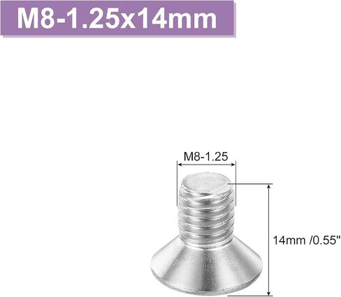 uxcell 25 pcs M8-1.25x10 Machine Screws Phillips Pan Cross Head Screws Fasteners Bolts 304 Stainless Steel Silver for Wall Socket,House Repairs in Saudi Arabia