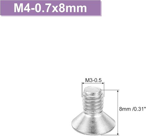 25 قطعة من مسامير الماكينة M8-1.25x10 من uxcell، براغي رأس متقاطعة من فيليبس، 304 من الفولاذ المقاوم للصدأ فضي لمقبس الحائط، إصلاحات المنزل in Saudi Arabia