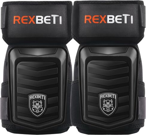 REXBETI Knee Pads for Work, Construction Knee Pads for Men, Heavy Duty Comfortable Anti-slip Foam Gel Knee Pads for Gardening Flooring and Cleaning, Strong Stretchable Straps, Orange in Saudi Arabia