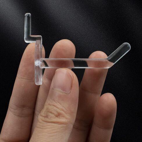 100pcs Plastic Pegboard Hooks Clear Acrylic Hook Plastic Hooks for Retail Peg Board Hooks Peg Board Shelving Hooks for Garage Kitchen Peg Boards Craft Storage (4in/10cm) in Saudi Arabia