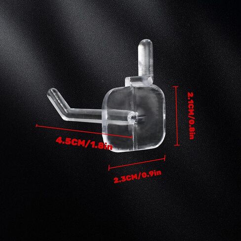 100pcs Plastic Pegboard Hooks Clear Acrylic Hook Plastic Hooks for Retail Peg Board Hooks Peg Board Shelving Hooks for Garage Kitchen Peg Boards Craft Storage (4in/10cm) in Saudi Arabia