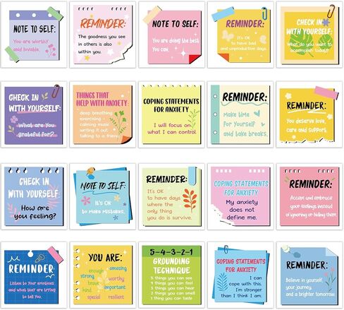 300 Pcs Mental Health Stickers Reminder Decals Laptop Water Bottle Positive Waterproof Stickers Psychology Affirmations Feelings Mental Health Decor for Adult(Green Series) in Kuwait