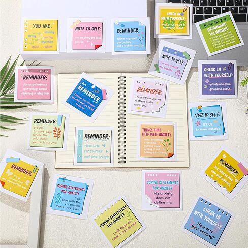 300 Pcs Mental Health Stickers Reminder Decals Laptop Water Bottle Positive Waterproof Stickers Psychology Affirmations Feelings Mental Health Decor for Adult(Green Series) in Kuwait