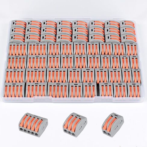 30 Pcs Lever Wire Connectors Kit 2, 3 and 5 Port, Compact Splicing Electrical Insulated Terminals for Disconnect Wire Connect 28-12 AWG in Saudi Arabia
