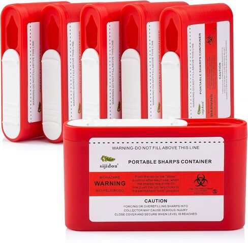 Storage Box for Diabetes Blood Sampling Needle & Container Box for Blood Glucose Test Strips，Biohazard Treatment Container，Travel and Professional Use (3) in Saudi Arabia