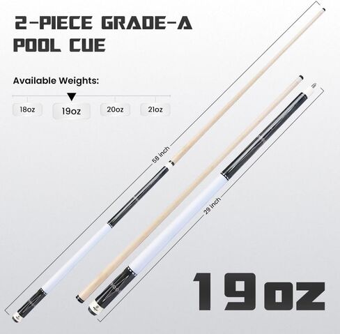 Big Cat Timacy Legacy Pool Stick - Grade A Canadian Maple ، طرف جلدي احترافي 12.5 ملم ، طوله 58 "، جديلة بلياردوس متميزة للبالغين - المنزل أو البطولة - 18 أوقية ، بلاك رمادي in Saudi Arabia