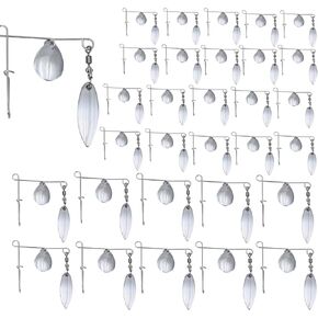 Spinners Baits for Bass Fishing Spinnerbait Smooth Spoons Kit, Fishing Spinner Baits Spinner Blades for Lure Making Accessories Willow Colorado Blade Bass Spinner Baits Trout Spinners Lures