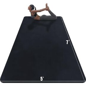 Extra Large Yoga Mat, Workout Mat Exercise Mat for Men and Women, Thick 1/4 inch Non-Slip Gym Mat for Home Workout, Yoga, Pilates Stretching, Meditation (Black)