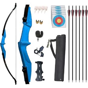 Archery Takedown Recurve Bow and Arrow Set Left/Rght Hand Longbow Kit Beginner Outdoor Hunting Shooting Practice 20lb 30lb 40lb