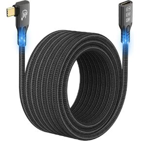 CABLEDECONN USB C 3.2 Gen-2 240W Charging Extension 5m 16.5ft Cable Thunderbolt 3 Cable Male to Female Data Transfer 20Gbps 48V/5A Type-C Video 4K Compatible with MacBook M1/M2/M3