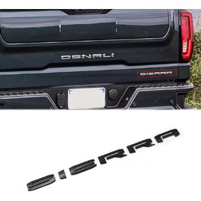 1pc 2019-2023 Big Sierra Emblem Rear Liftgate Letter Nameplate Badge 3D Compatible with Sierra 1500 2500HD 3500HD At4 85002068 (All Black)