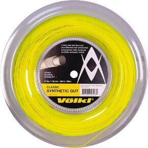 Volkl Classic Synthetic Gut | Tennis Racquet String | All Around | Nylon-Based Center Core (Optic Yellow, 17G, Reel)