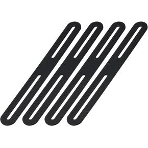 PATIKIL 11 1/50" Adjustable Flat Mending Plate with Slot, 4 Pcs Slidable Slotted Flat Straight Mending Plate Support Brace Brackets for Wood Furniture, Black