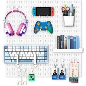 Pegboard Organizer Accessories with Pegboard Hooks, Pegboard Bins for Organizing Various Tools (24 Piece)