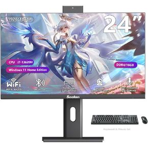 شاشة Desktop Business STOP 27-in-in-One ، شاشة FHD 60Hz ، Intel Core I7-13620H ، 16GB DDR4 RAM ، 1TB SSD ، WebCAM ، HDMI ، Type-C ، Wi-Fi 6 ، لوحة المفاتيح السلكية ، Mouse ، Windows 11 Home