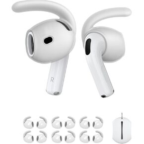 Mizi [4 أزواج] AirPods Pro الجيل الثاني 2022/2023 أغطية خطافات الأذن [حقيبة تخزين إضافية] قبضة مضادة للانزلاق [غير مناسبة في علبة الشحن] - أبيض