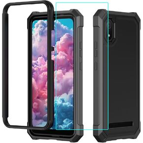 for Cloud Mobile Stratus C8 Case with Screen Protector,Full Body Protection Front PC Back Soft Silicone Bumper,Heavy Duty Protection Shockproof Phone Case for Cloud Mobile Stratus C8 Purple