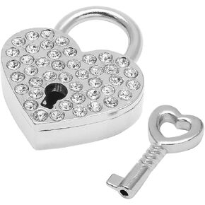 Waziaqoc 2PCS Heart Shaped Padlocks, Small Gold Padlock with Keys Metal Decorative Locks for Jewelry Box Storage Box Diary Mini Bags